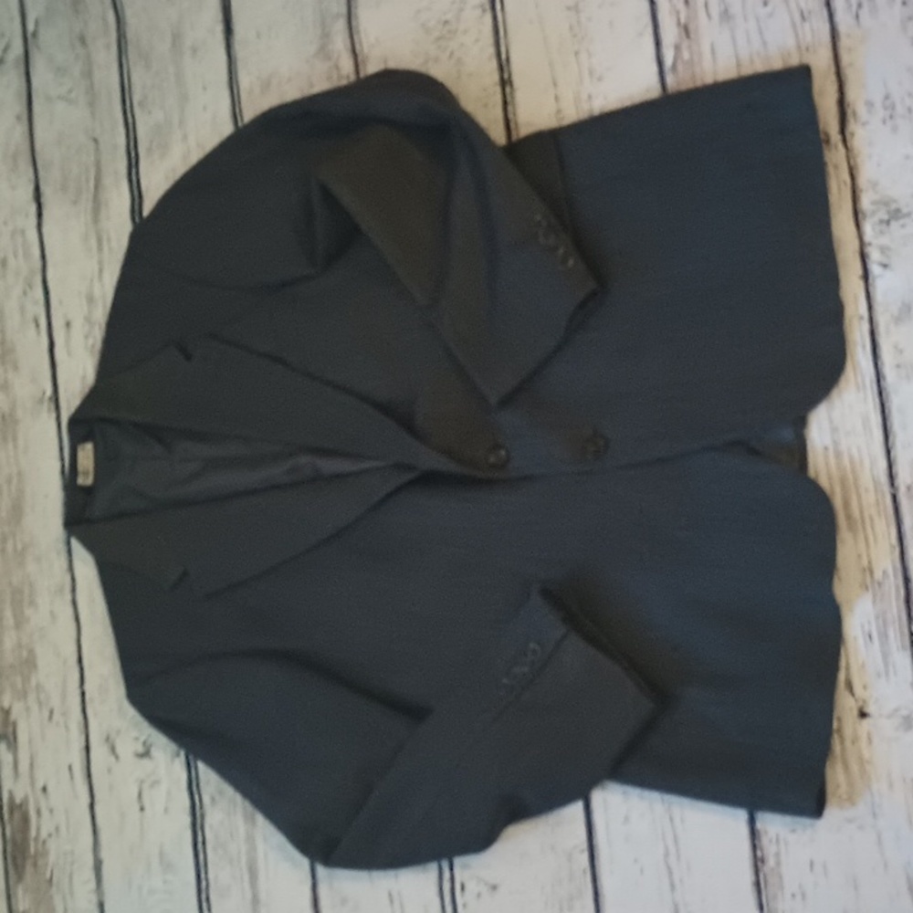 Land's End Men's Gray Herringbone Lambs Wool Blazer 42L